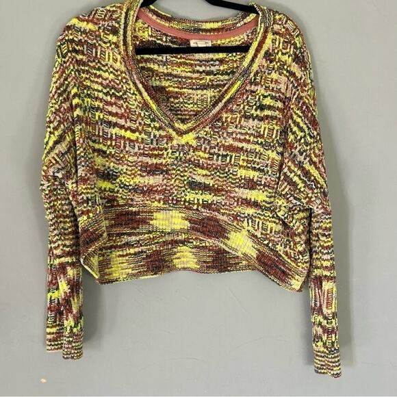 Silence Noise Slouchy Chenille Cropped Sweater Medium - Picture 2 of 6